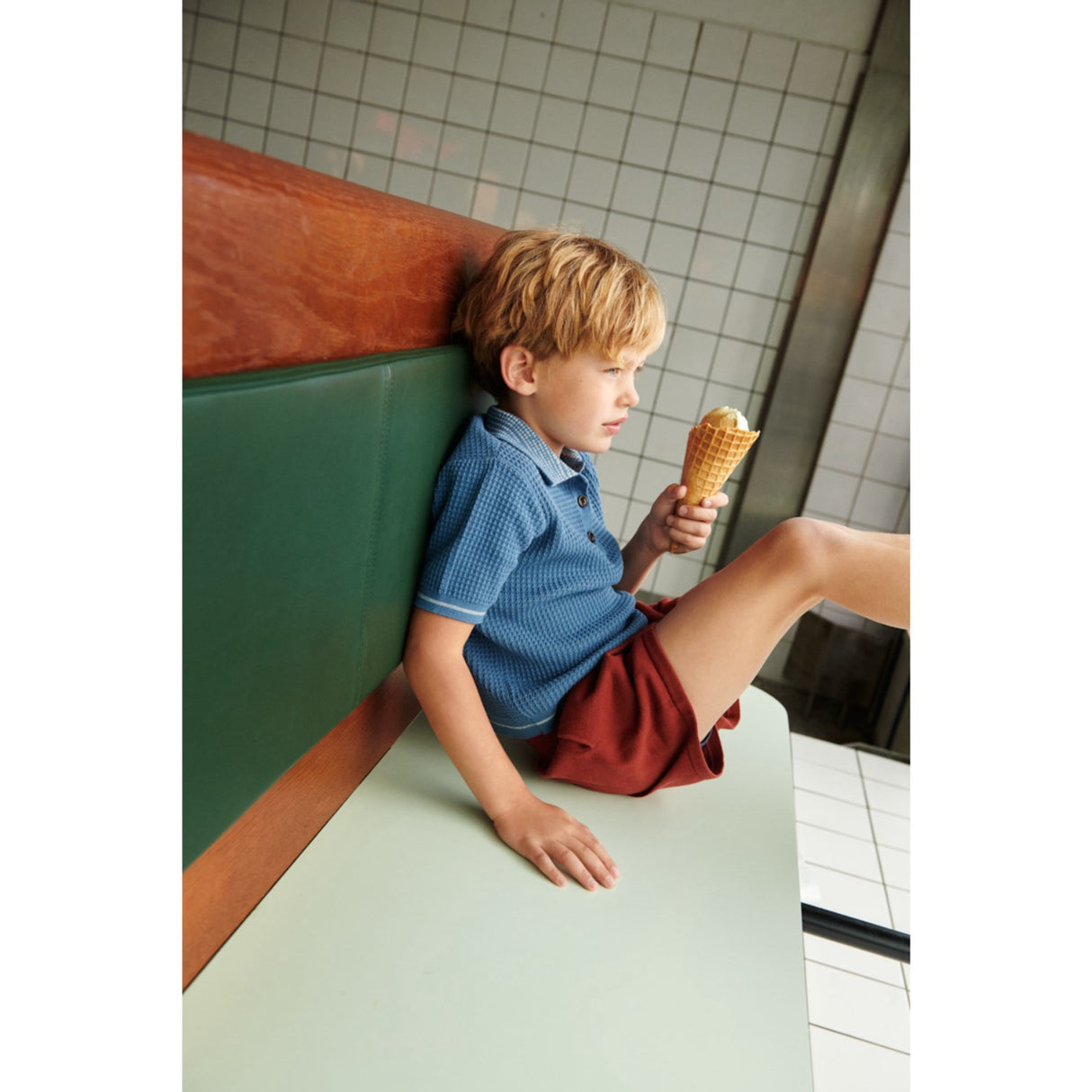 FUB washed indigo Structure Pikétröja