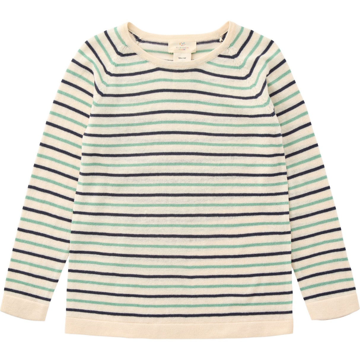 Copenhagen Colors Cream/Navy/Sky Blue Comb. Stickat Blus