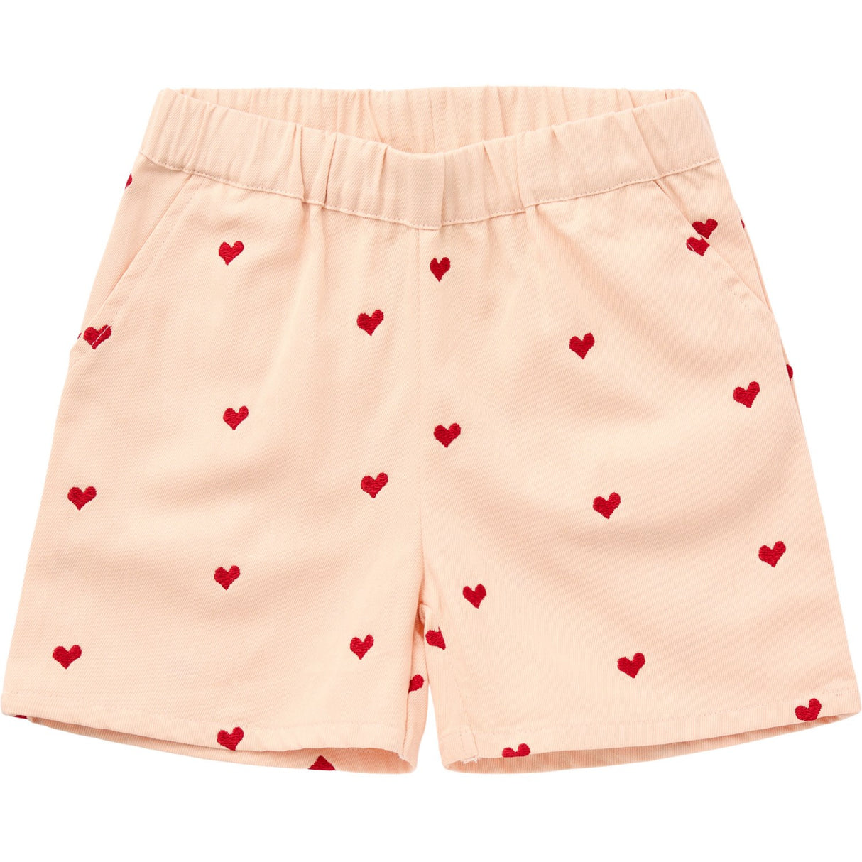 COPENHAGEN COLORS Dusty Rose W. Berry Hearts Twill Heart Shorts
