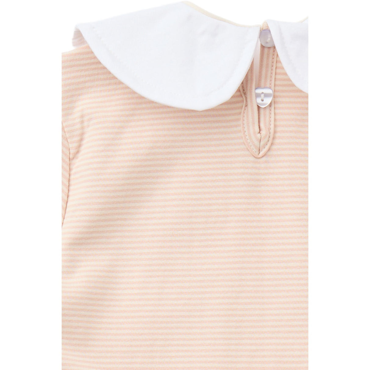 COPENHAGEN COLORS Dusty Rose/Cream Stripe Striped Klänning m. Poplin Krage