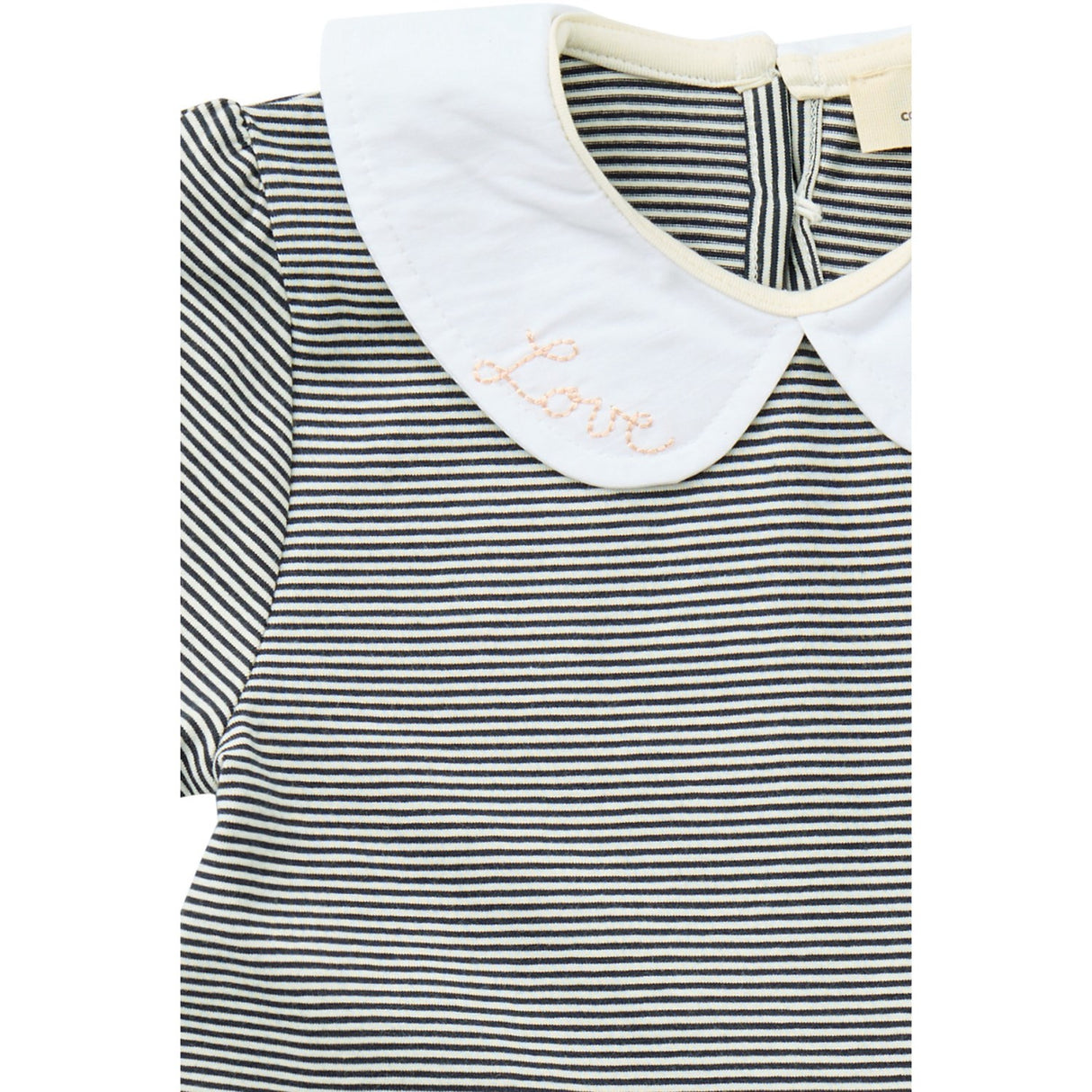 COPENHAGEN COLORS Navy/Cream Stripe Striped Klänning m. Poplin Krage