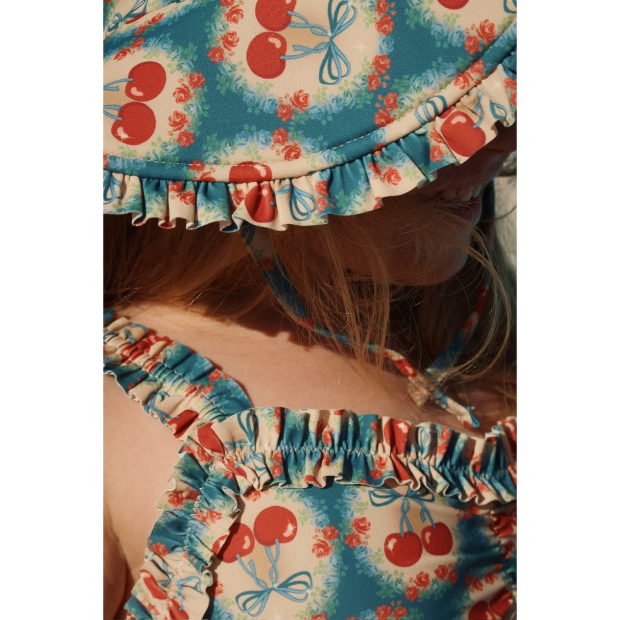 Konges Sløjd Cherry Rosett Blue Maya Swim Mössa Grs