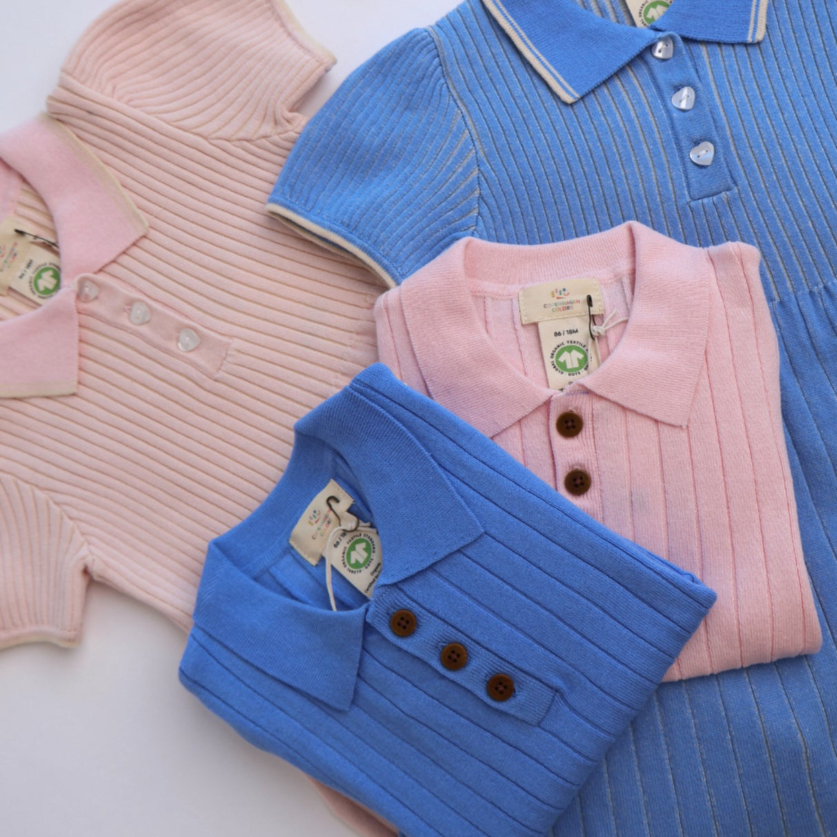 COPENHAGEN COLORS Ballerinaskor/Berry Comb. Rib Stickad Pikétröja