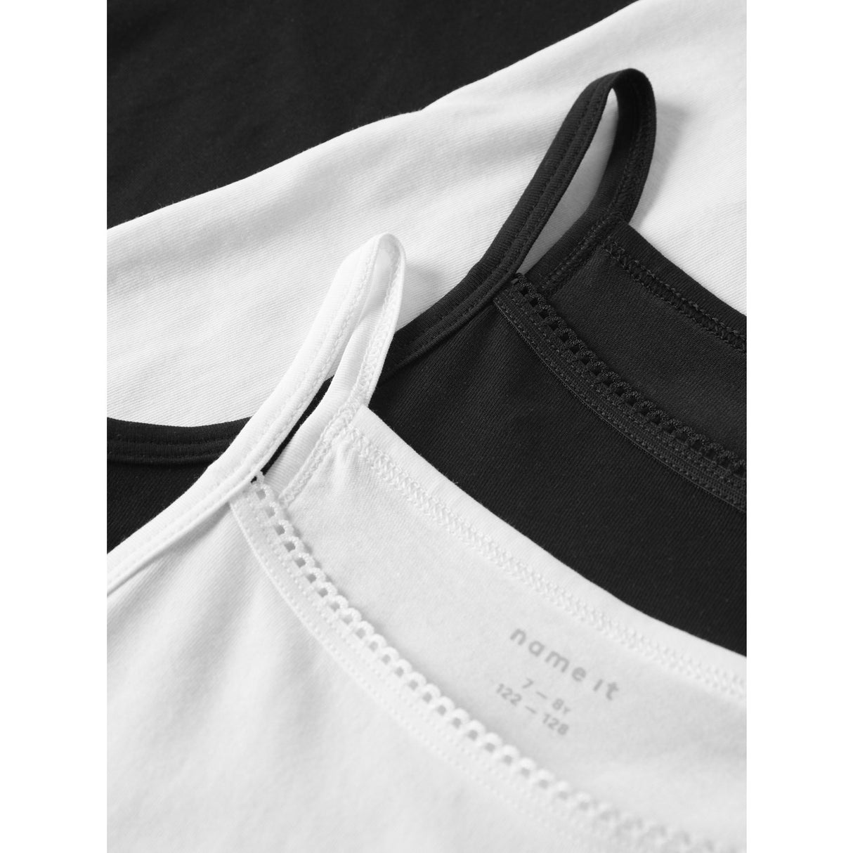 Name It Black Rem Topp 4-Pack Black White Solid Noos