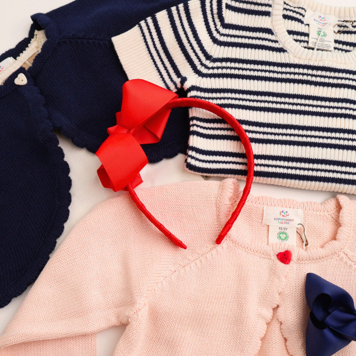 COPENHAGEN COLORS Soft Pink Lt. Stickad Bolero W. Hjärtknapp