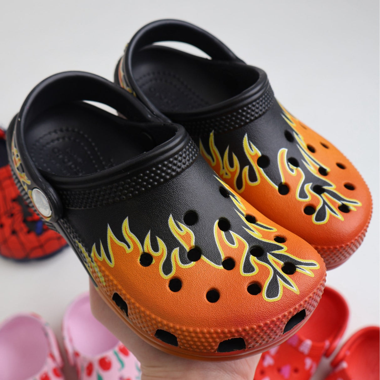 Crocs Black/Multi Classic Flames Clog