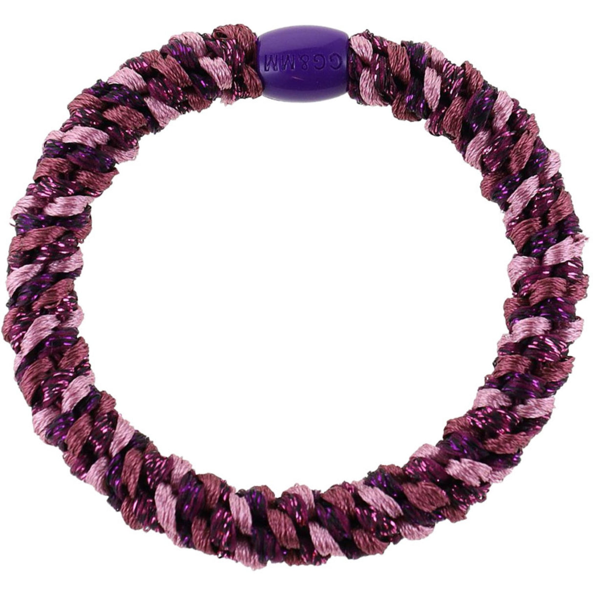 Bow's by Stær Flätat Hår Elastiskt - Multi Bordeaux/Rose Glitter 6-pack