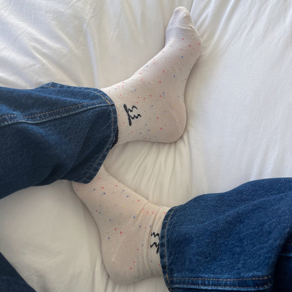 Bow's by Stær Strumpor - Onesize - Rosetter off-white/svart