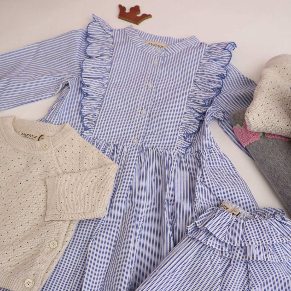 MarMar Poplin Bolich Blue Strips Deidra LS Klänning