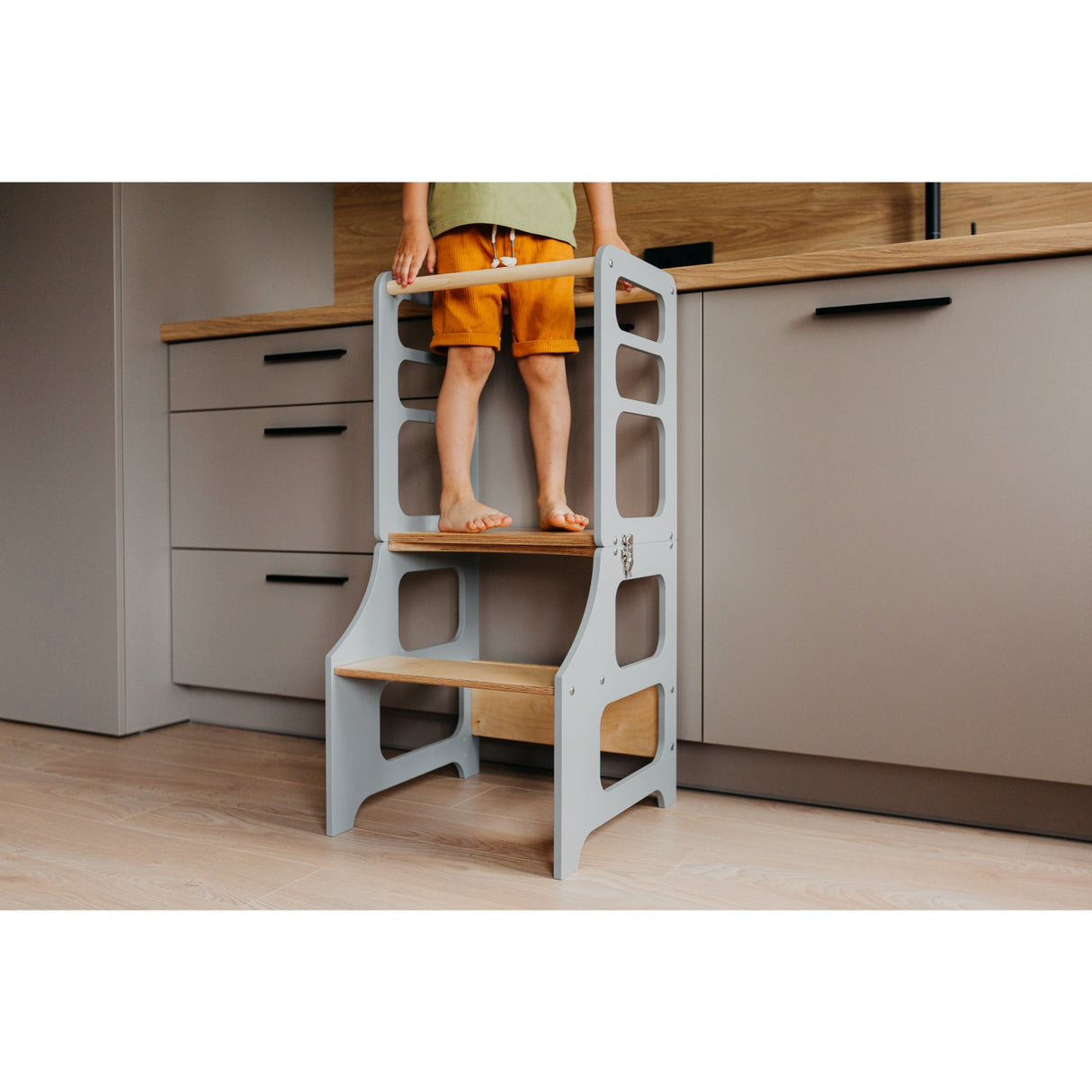 Duck Woodworks Foldable Kitchen Tower Grey