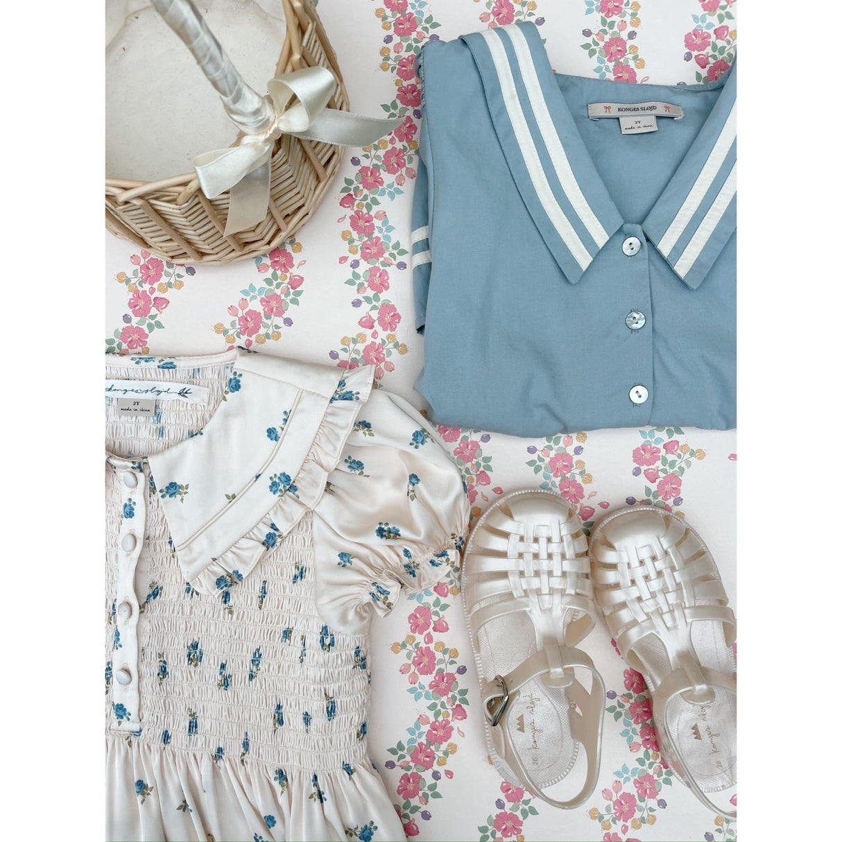 Konges Sløjd Rosa Bleu Celebration Sheeny Smock Klänning