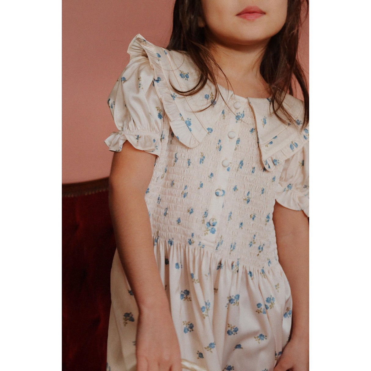 Konges Sløjd Rosa Bleu Celebration Sheeny Smock Klänning