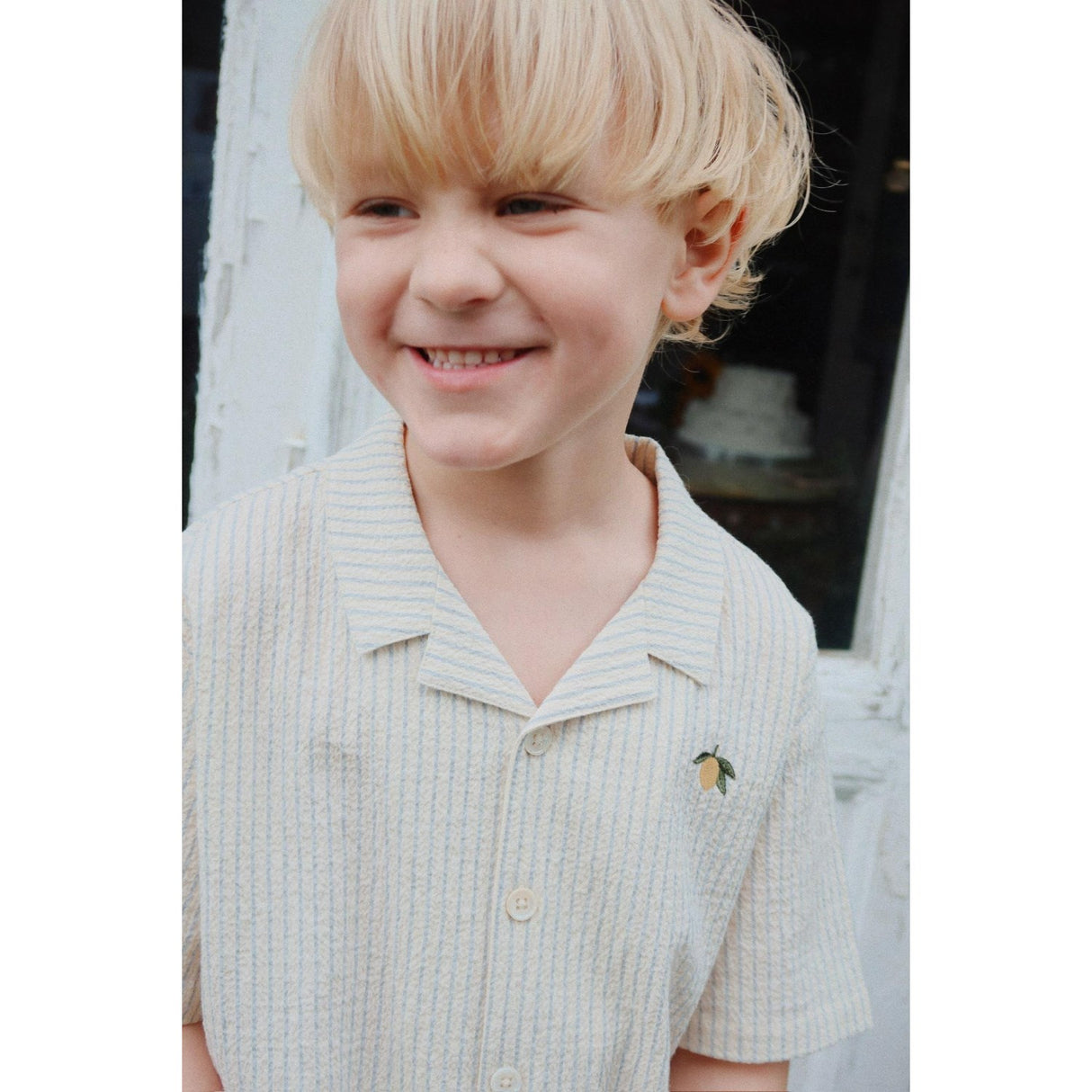 Konges Sløjd Cloud Stripe Celebration Elliot Ss Skjorta GOTS