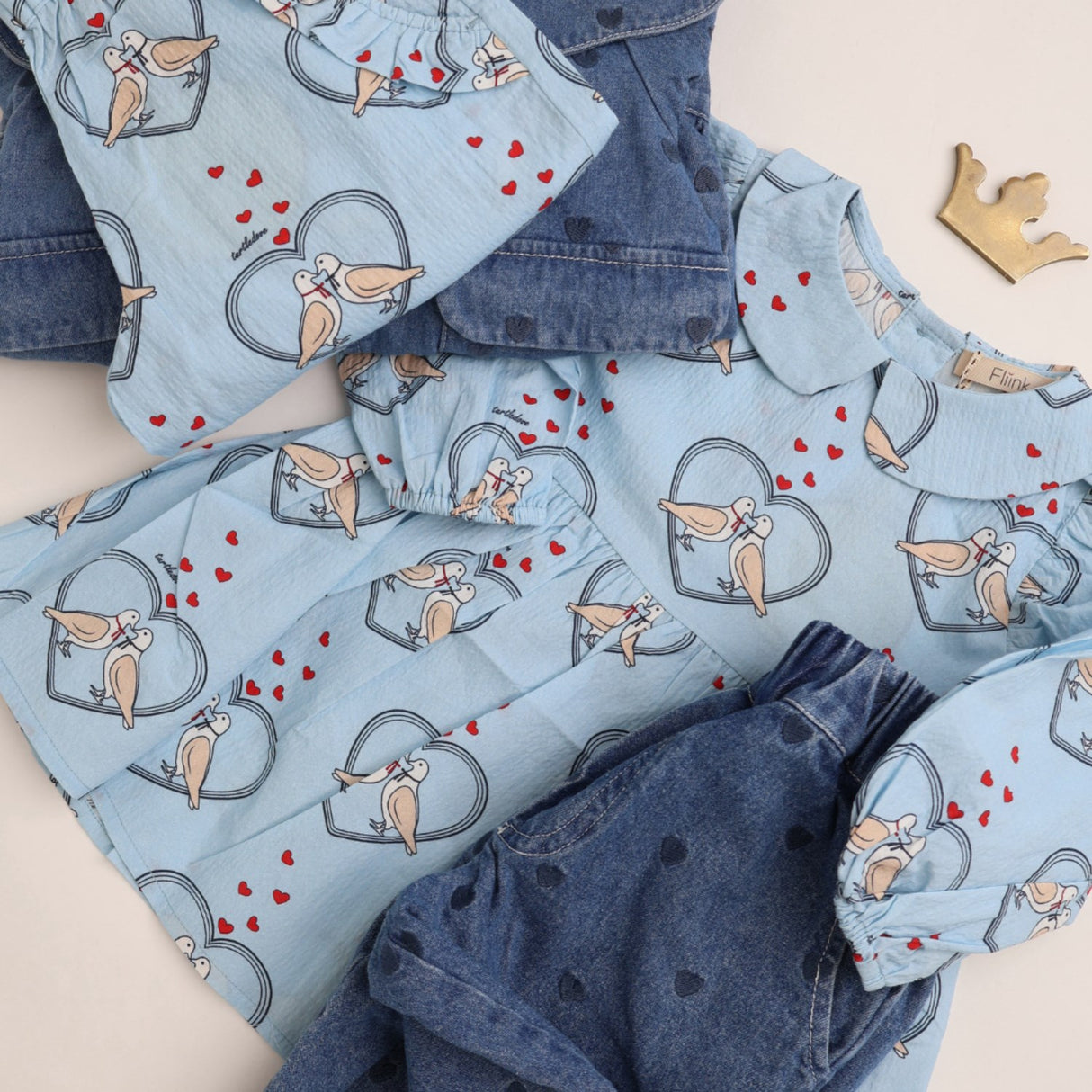 Fliink Dröm Blå Aop Colombe Ls Tunika