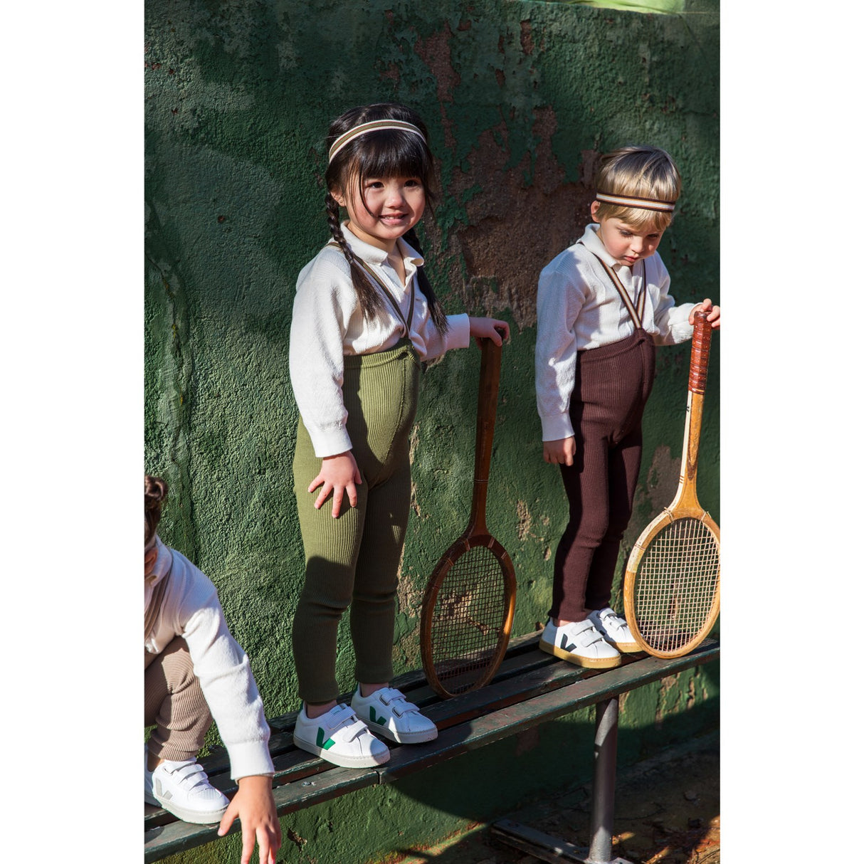 Silly Silas Olive Striped Footless Strumpbyxar