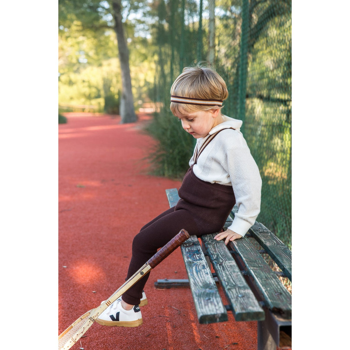 Silly Silas Chocolate Brown Striped Footless Strumpbyxar