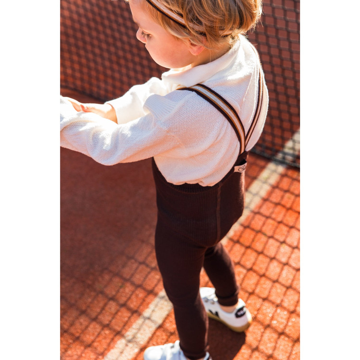 Silly Silas Chocolate Brown Striped Footless Strumpbyxar