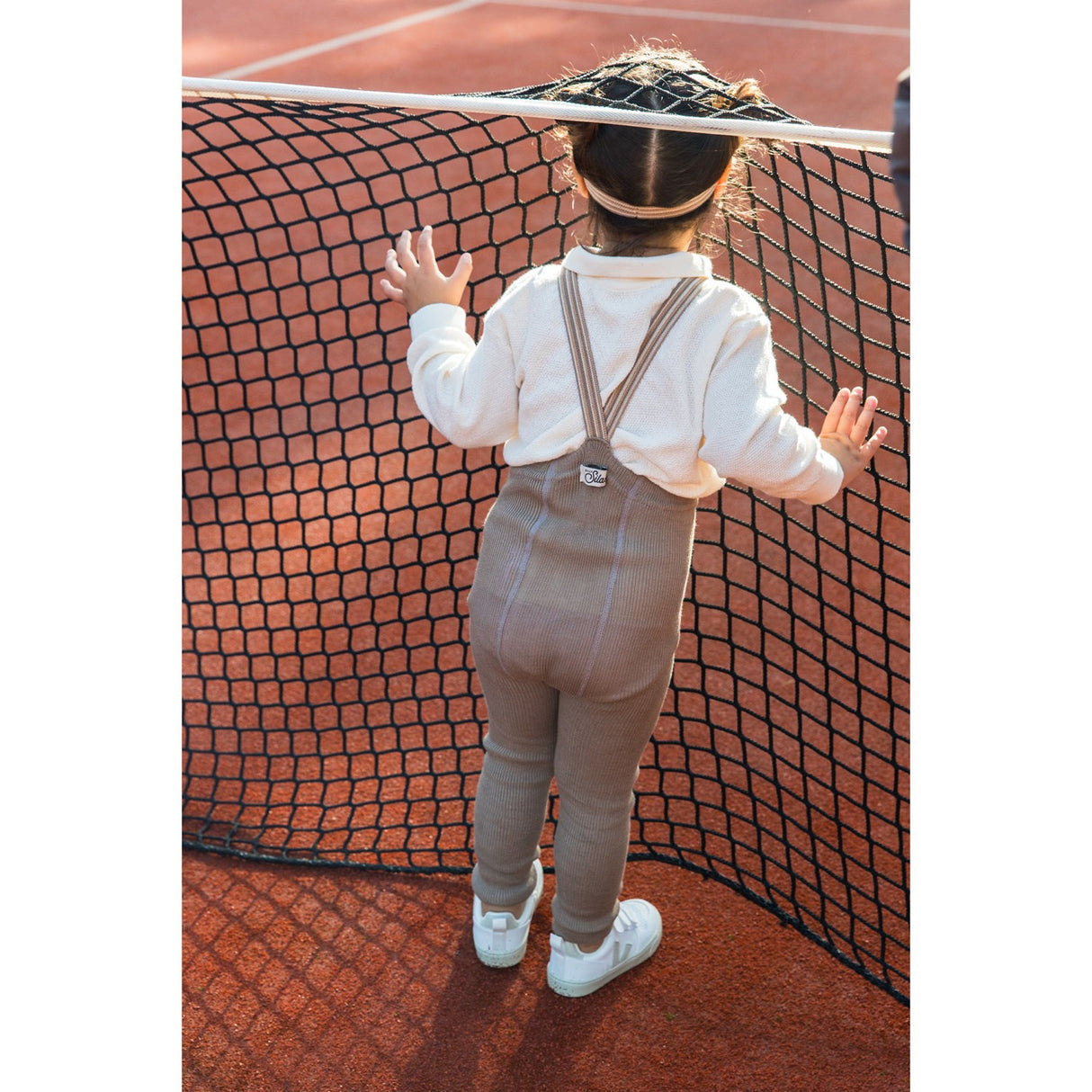 Silly Silas Oyster Grey Striped Footless Strumpbyxar