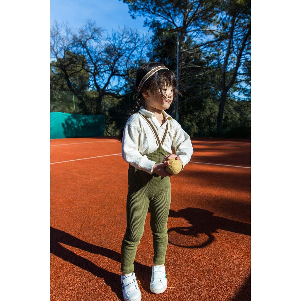 Silly Silas Olive Striped Footless Strumpbyxar