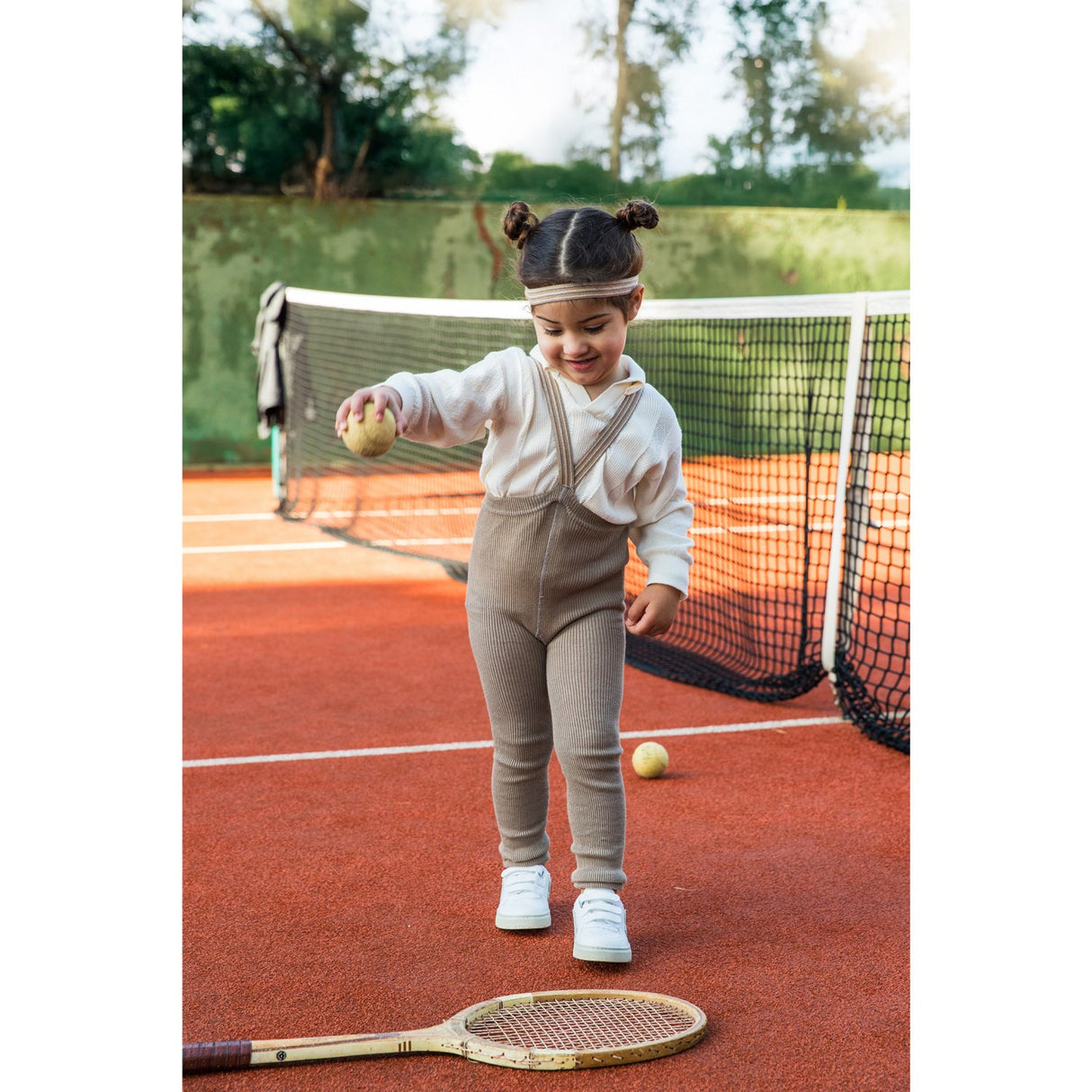 Silly Silas Oyster Grey Striped Footless Strumpbyxar