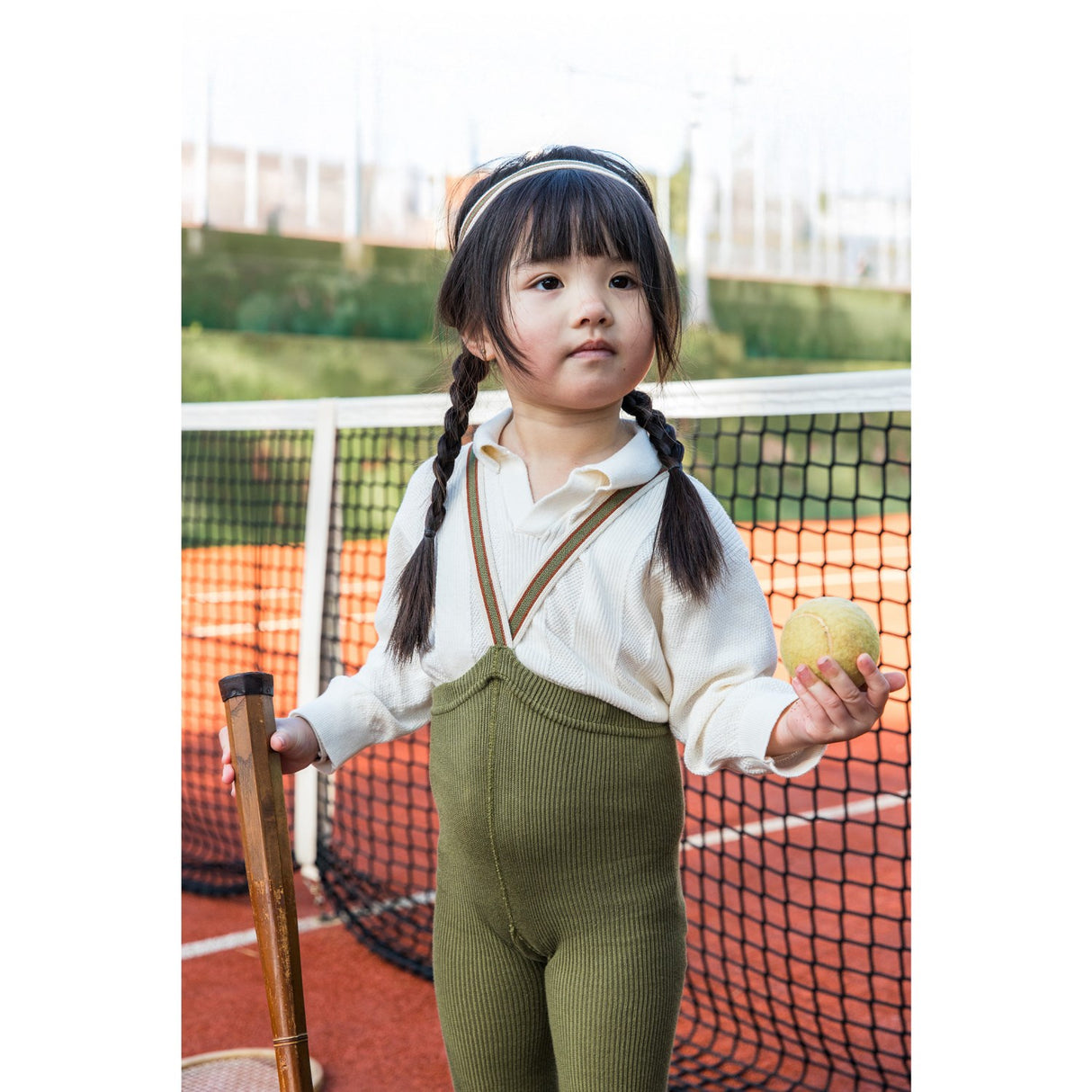 Silly Silas Olive Striped Footless Strumpbyxar