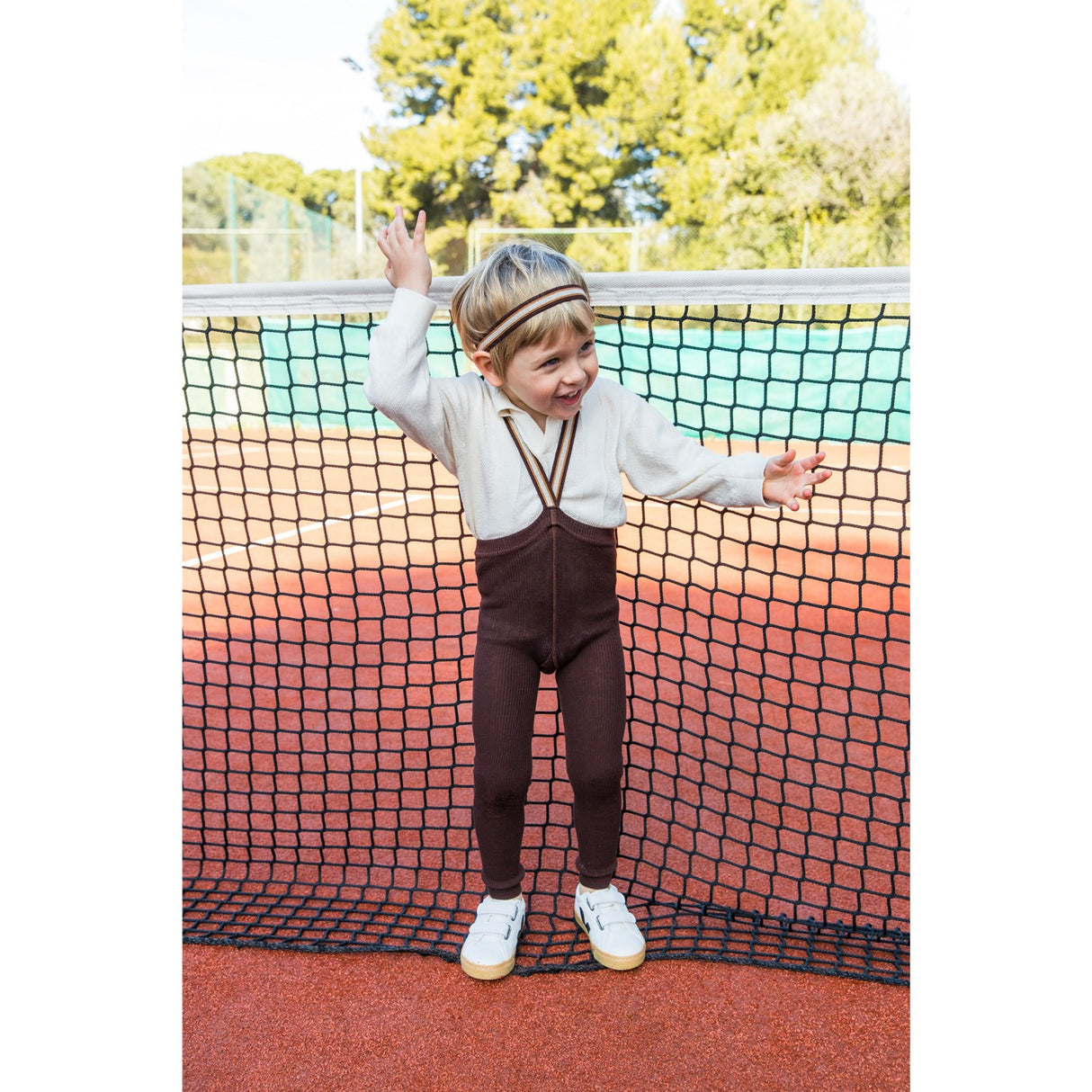 Silly Silas Chocolate Brown Striped Footless Strumpbyxar