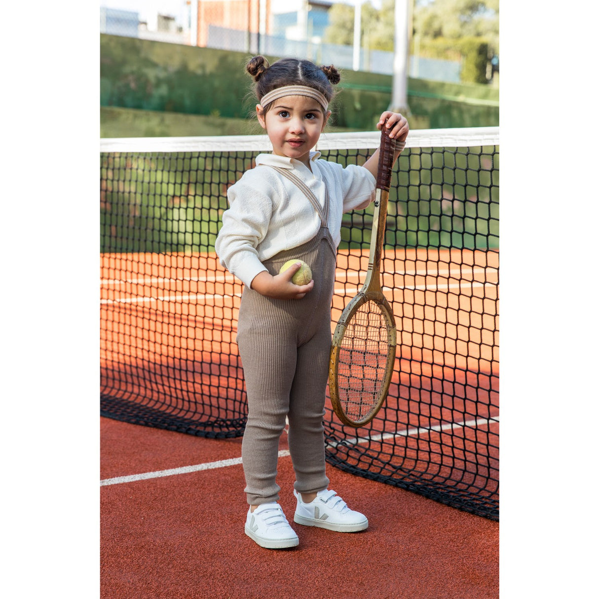 Silly Silas Oyster Grey Striped Footless Strumpbyxar