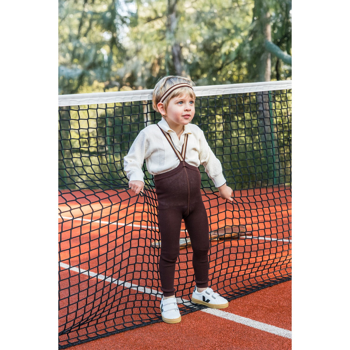 Silly Silas Chocolate Brown Striped Footless Strumpbyxar