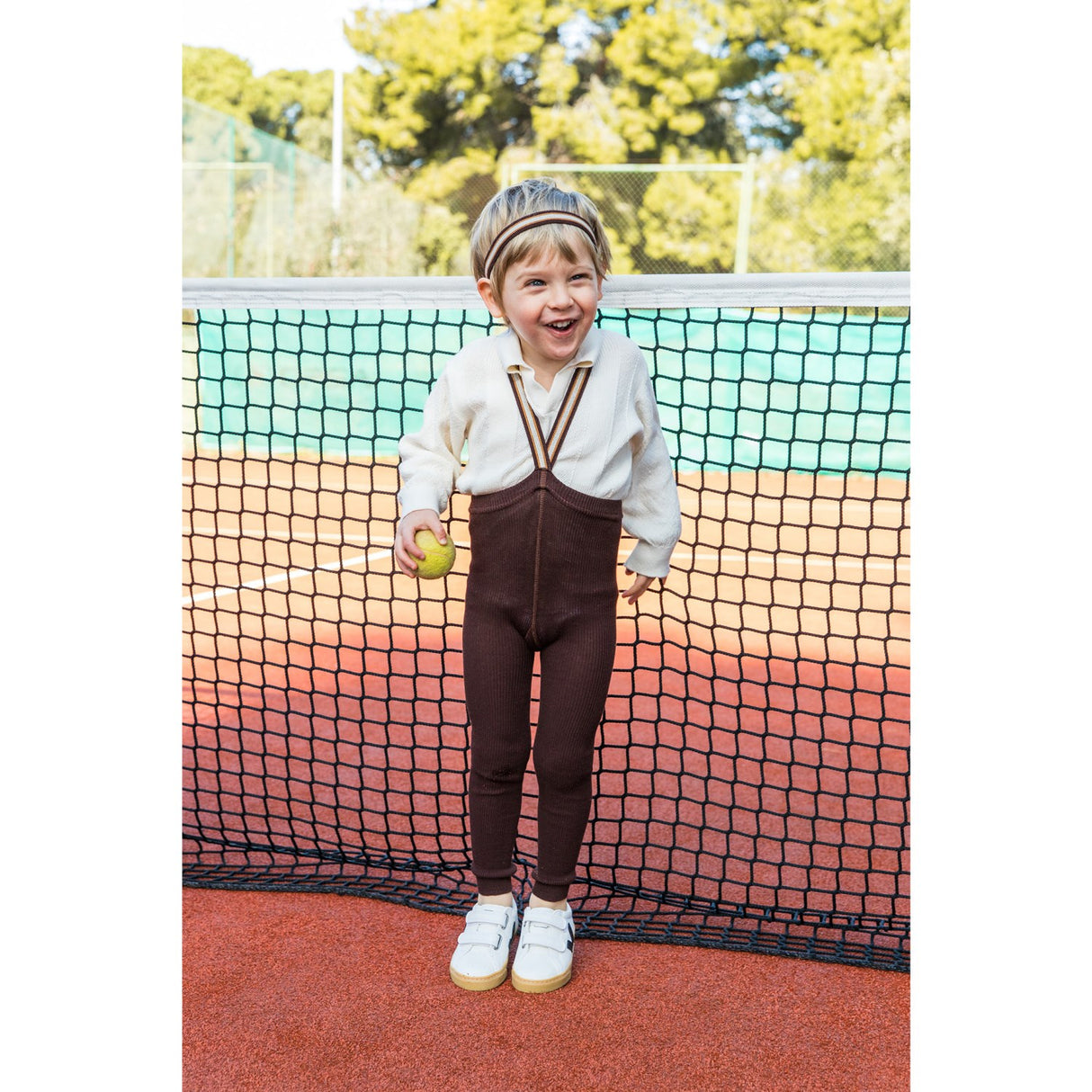 Silly Silas Chocolate Brown Striped Footless Strumpbyxar