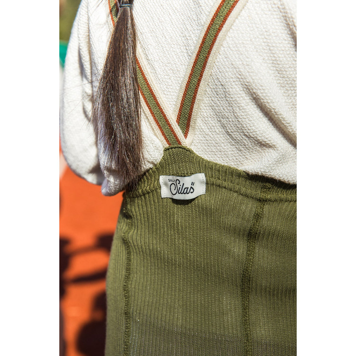 Silly Silas Olive Striped Footless Strumpbyxar