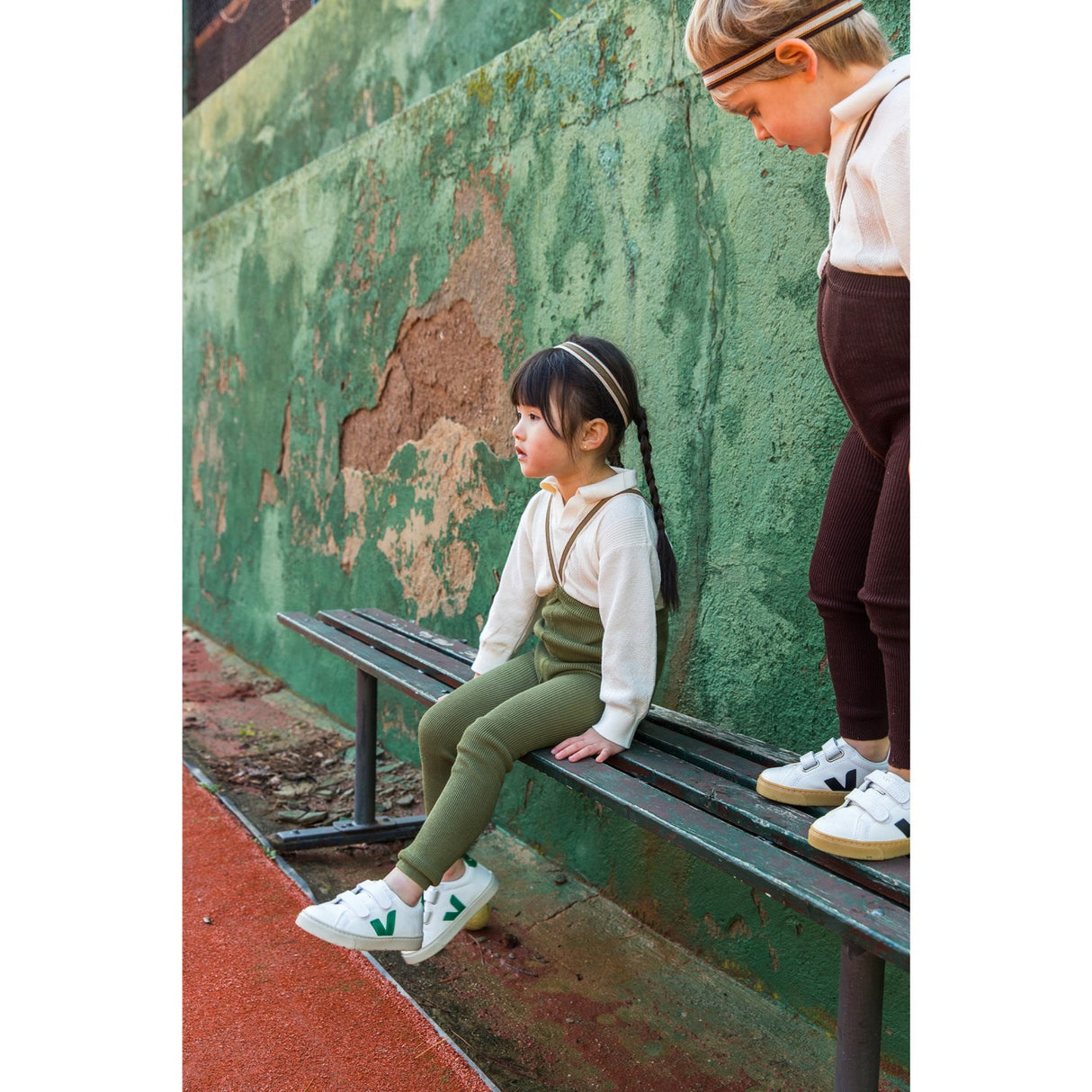 Silly Silas Olive Striped Footless Strumpbyxar