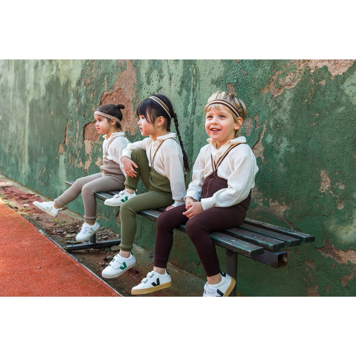 Silly Silas Oyster Grey Striped Footless Strumpbyxar