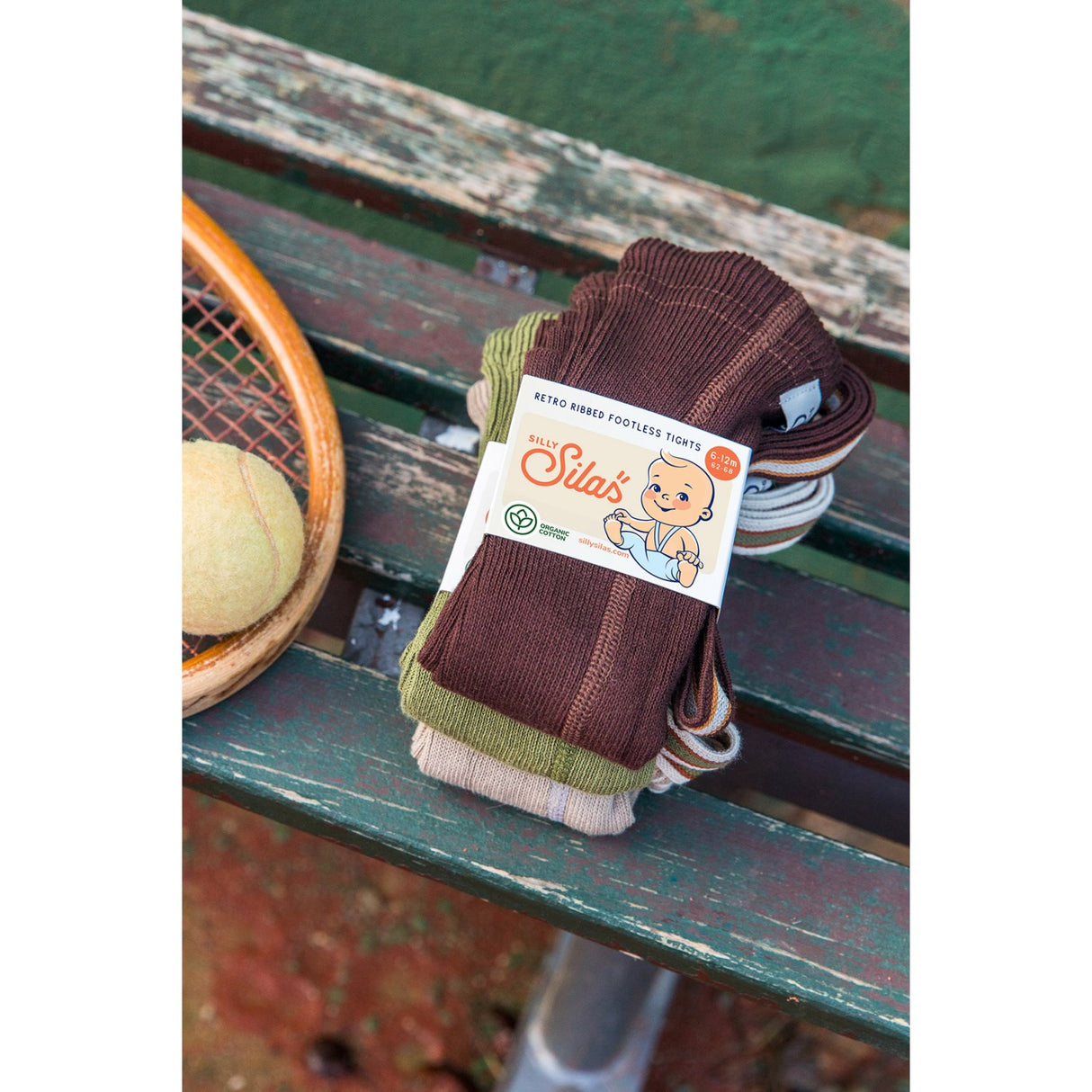 Silly Silas Chocolate Brown Striped Footless Strumpbyxar