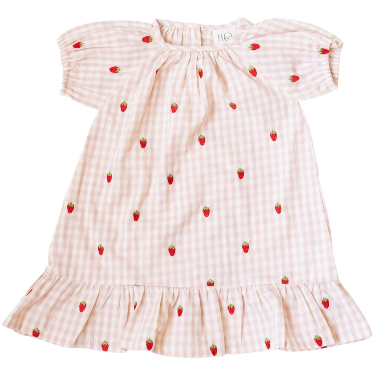 Flöss Rosa Berry Gingham Dolly Klänning