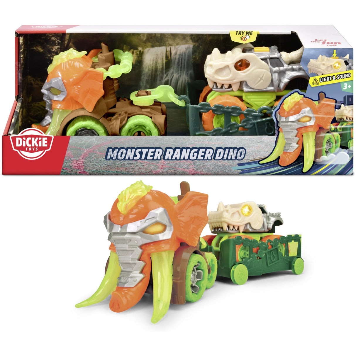 Dickie Toys Monster Ranger Dinosaur Bil Med Anhænger