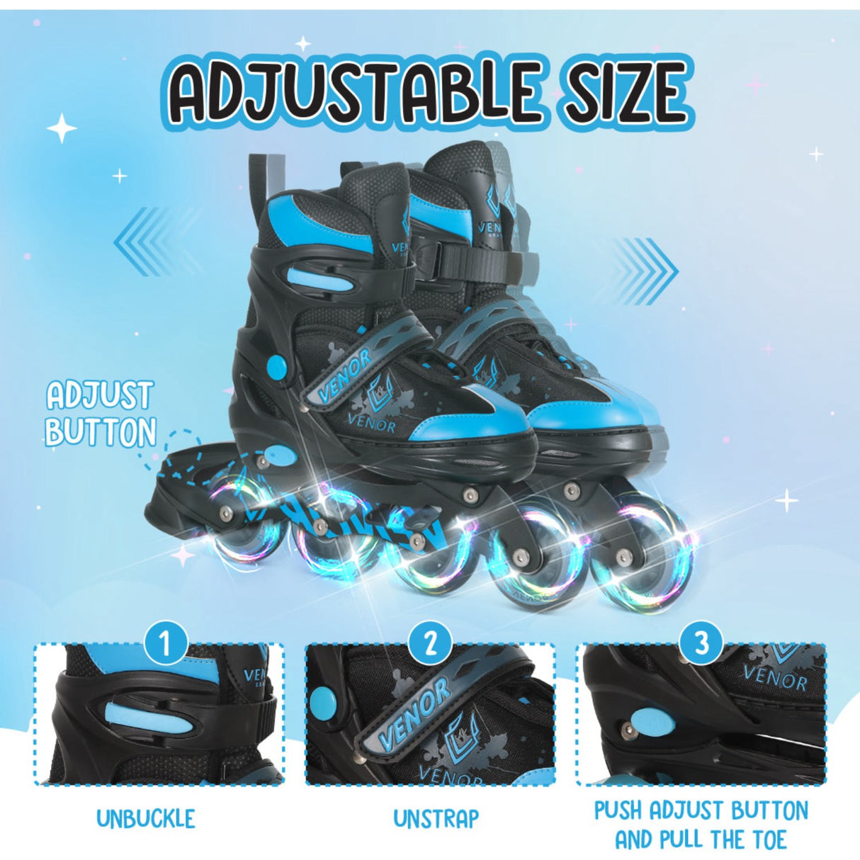 VENOR Black/Blue Ignite LED Inliners