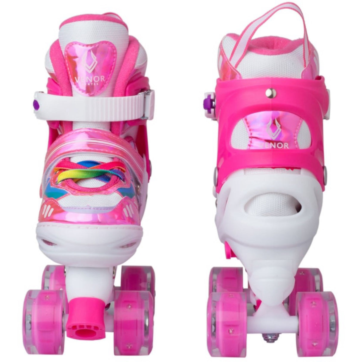 VENOR Shiny Pink Ignite LED Side-By-Side Rulleskøjter