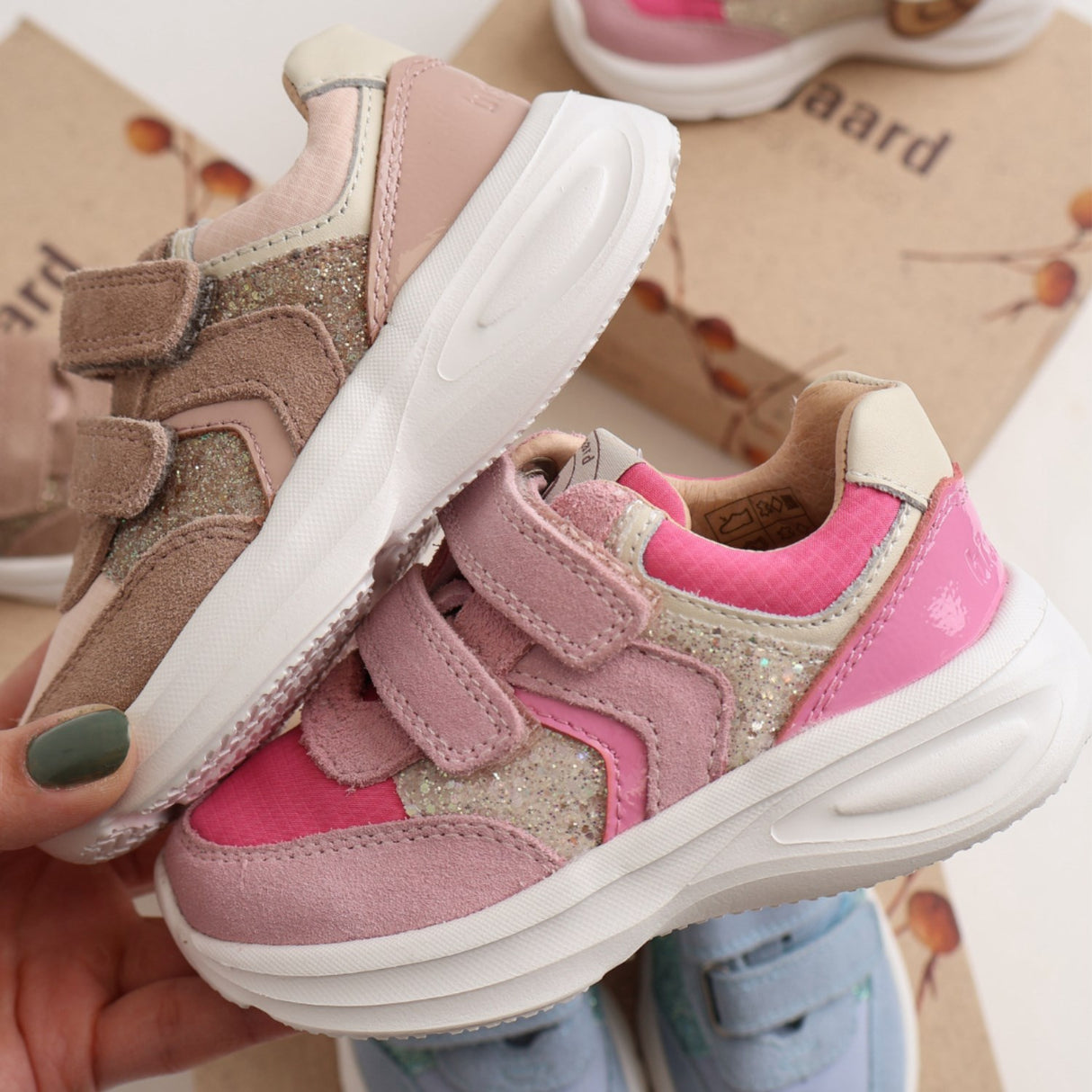 Bisgaard Blush Glitter Yuki Glitter Kardborreband Skor