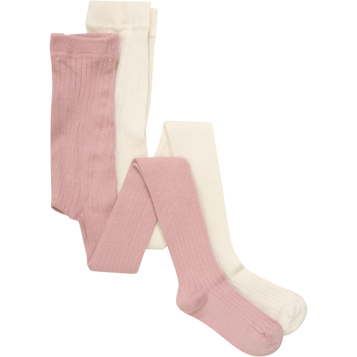 Minymo Ash Rose Strumpbyxar Solid Rib 2-Pack