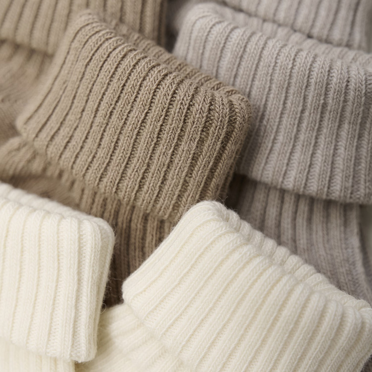 Minymo Light Taupe Baby Strumpo Rib 3-Pack