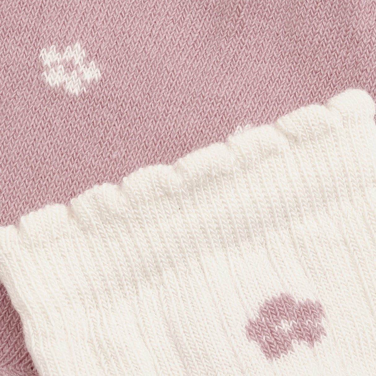 Minymo Ash Rose Strumpor Med Lettuce Hem 2-Pack