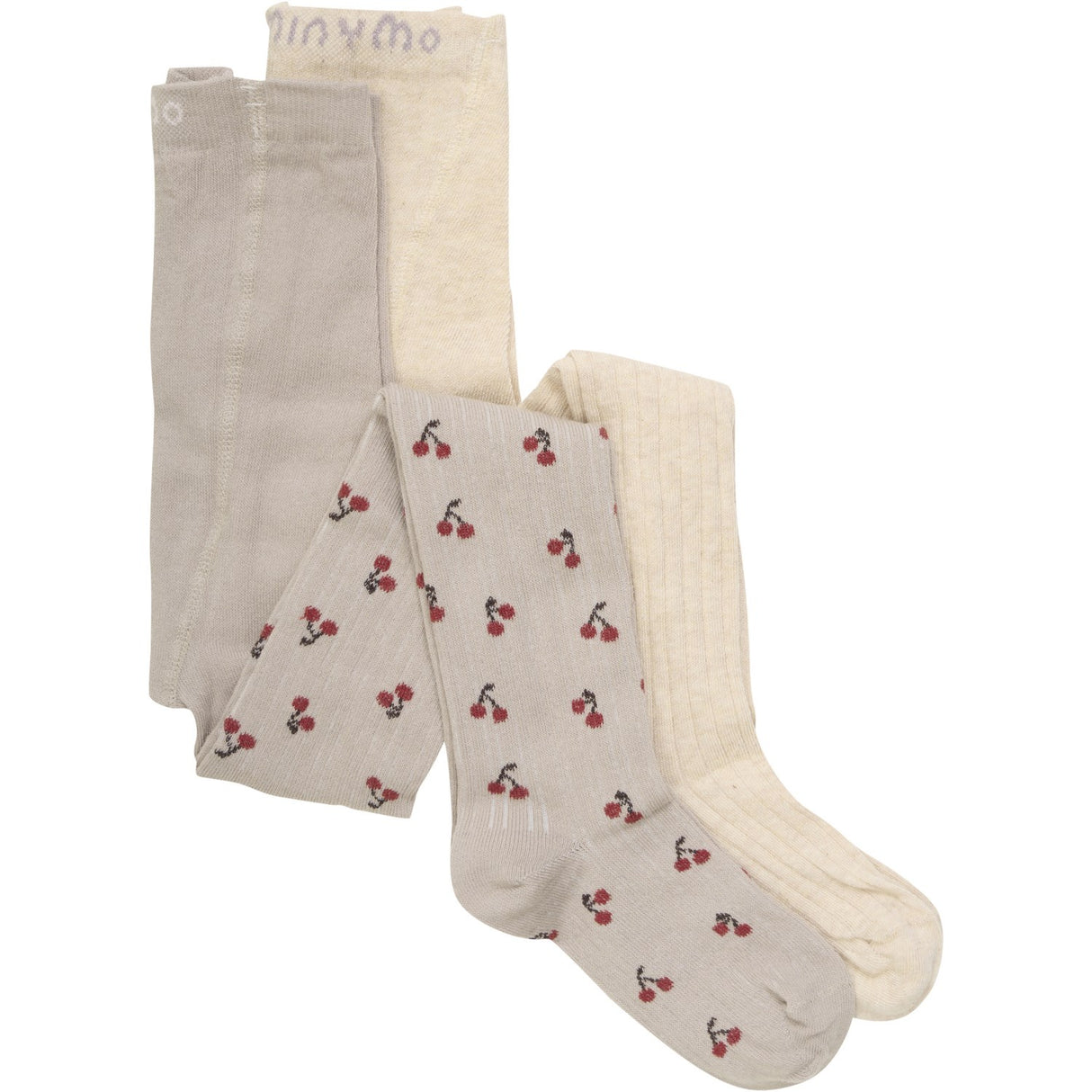 Minymo Light Taupe Strumpbyxar Med Pattern 2-Pack