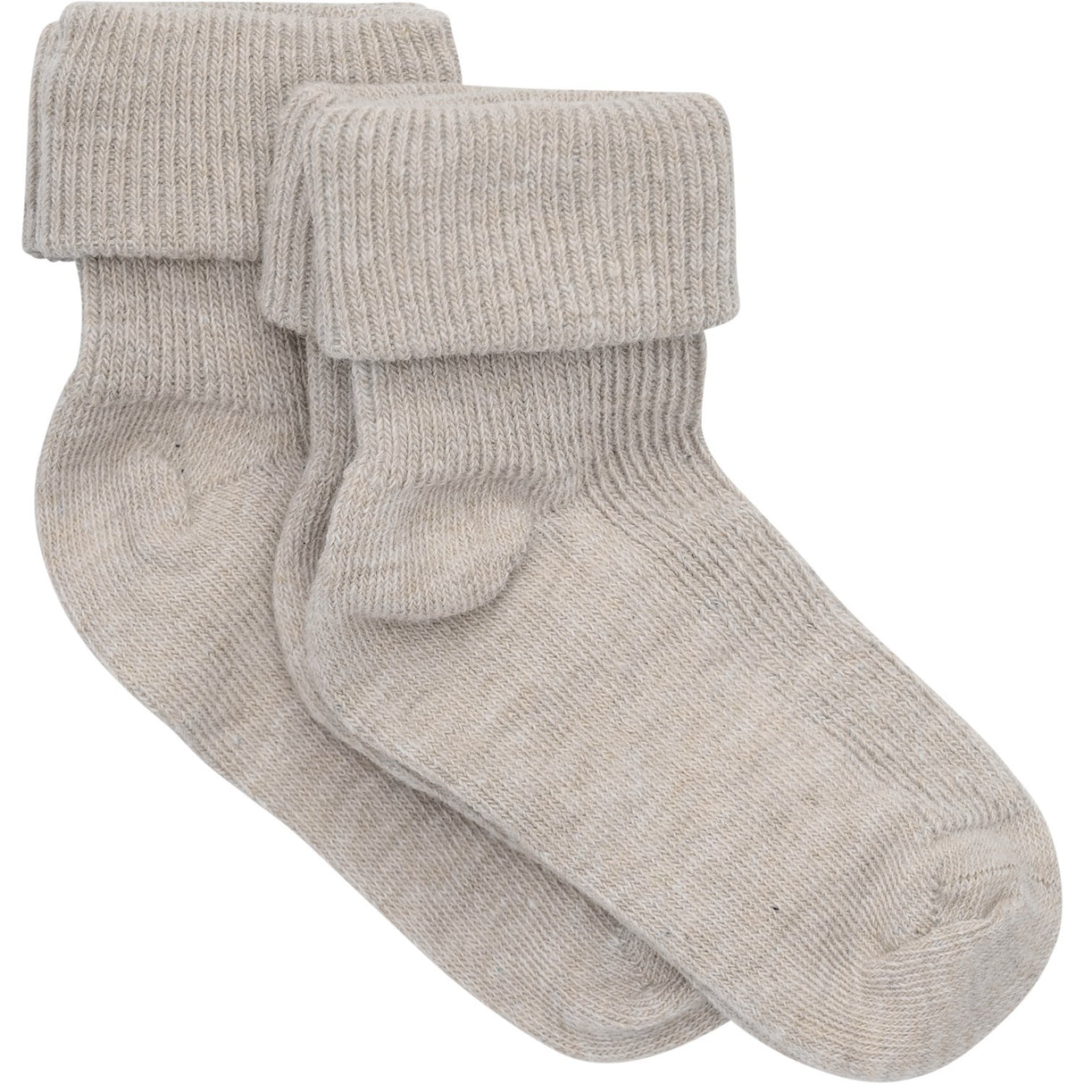 Minymo Light Taupe Baby Rib Strumpo Med Fold 2-Pack