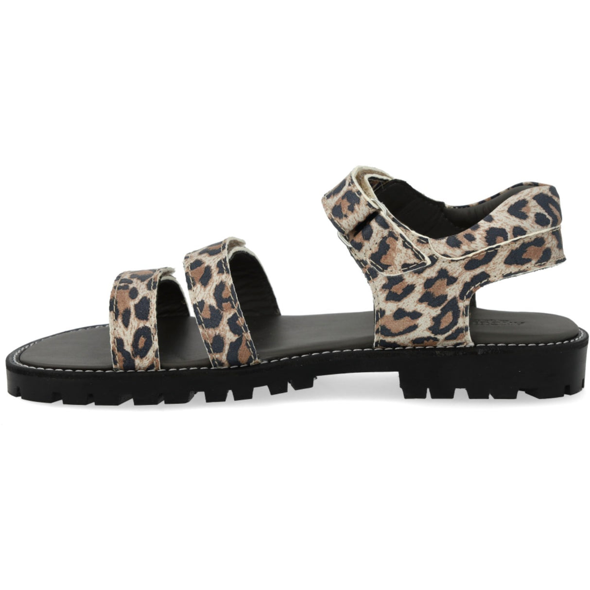 Angulus Leopard Mocka Justerbar Lädersandal med Kardborreband