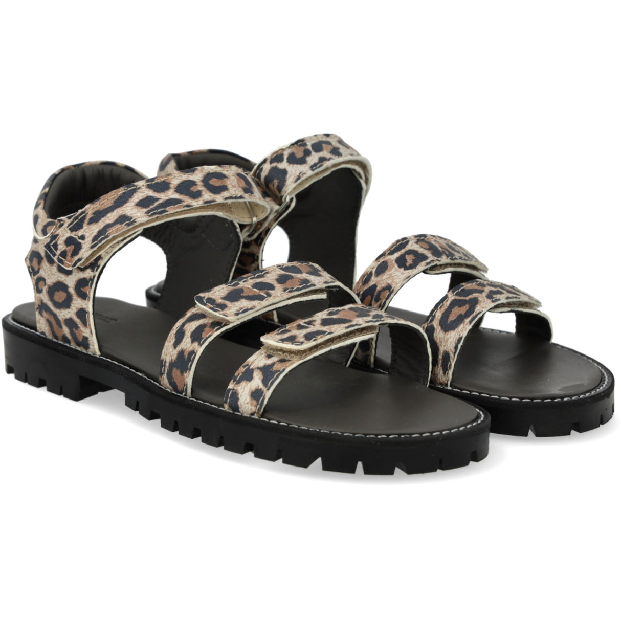 Angulus Leopard Mocka Justerbar Lädersandal med Kardborreband