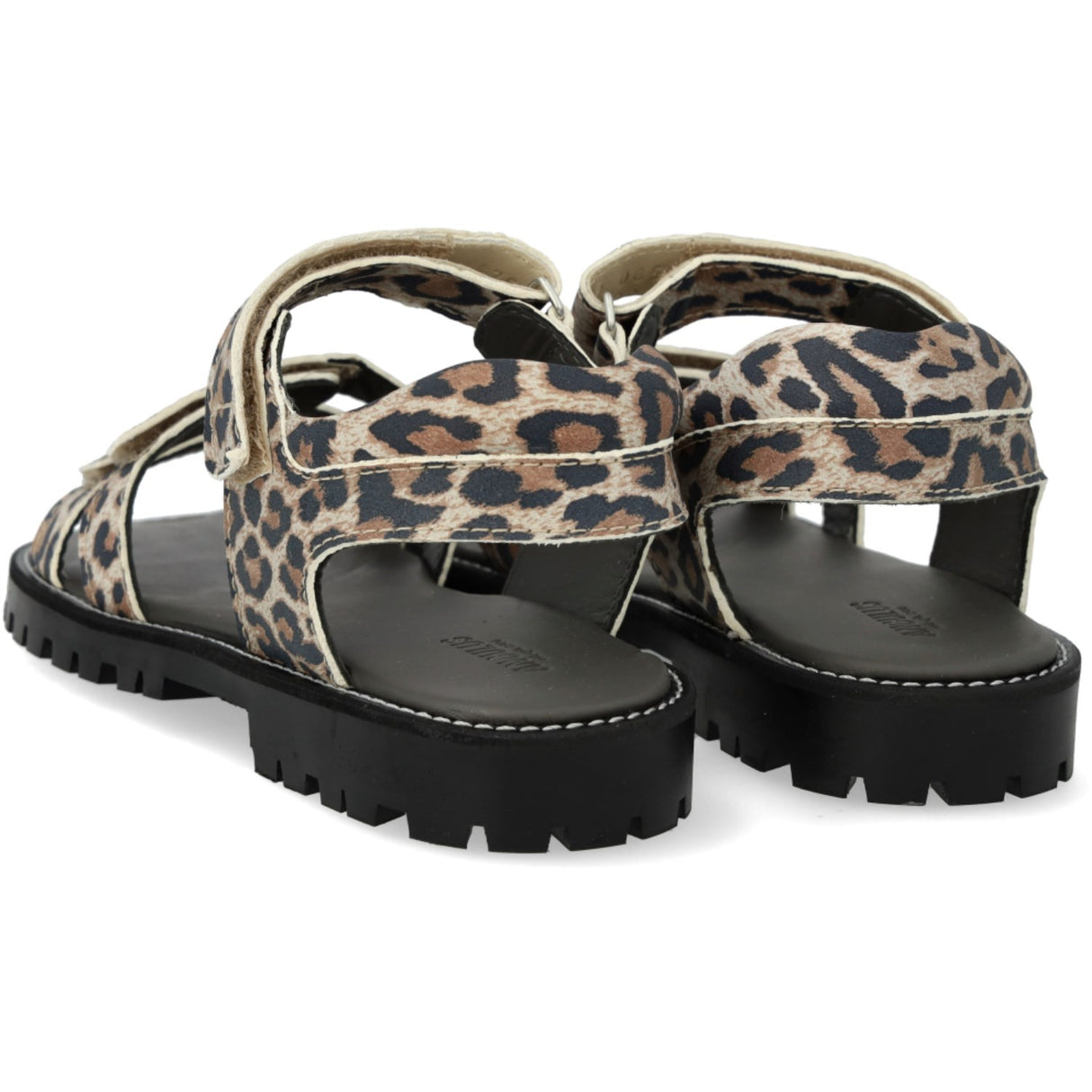 Angulus Leopard Mocka Justerbar Lädersandal med Kardborreband