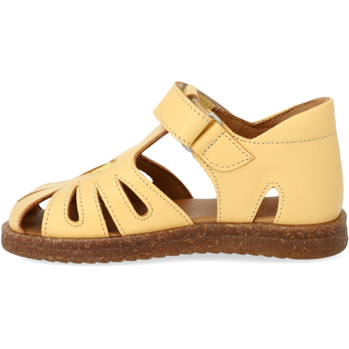 Angulus Mellow Yellow/Pineapple Glitter Läder Hjärta Sandal med Glittrande Glitter Hjärta