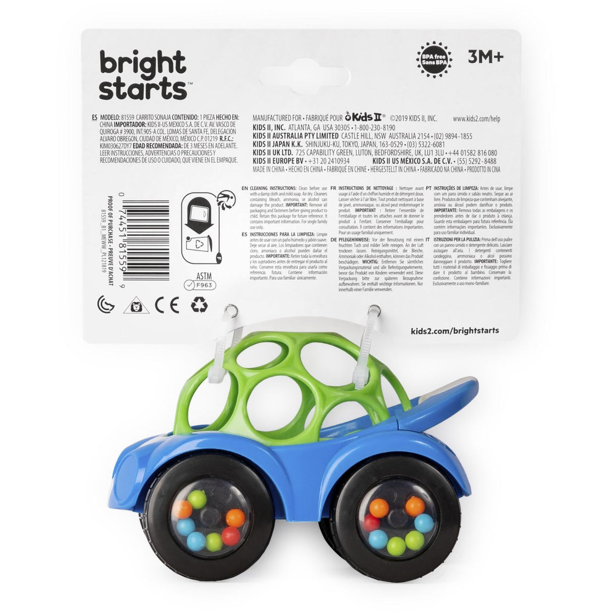 Bright Starts Blue Leksak Bil Skallra & Roll Buggie™