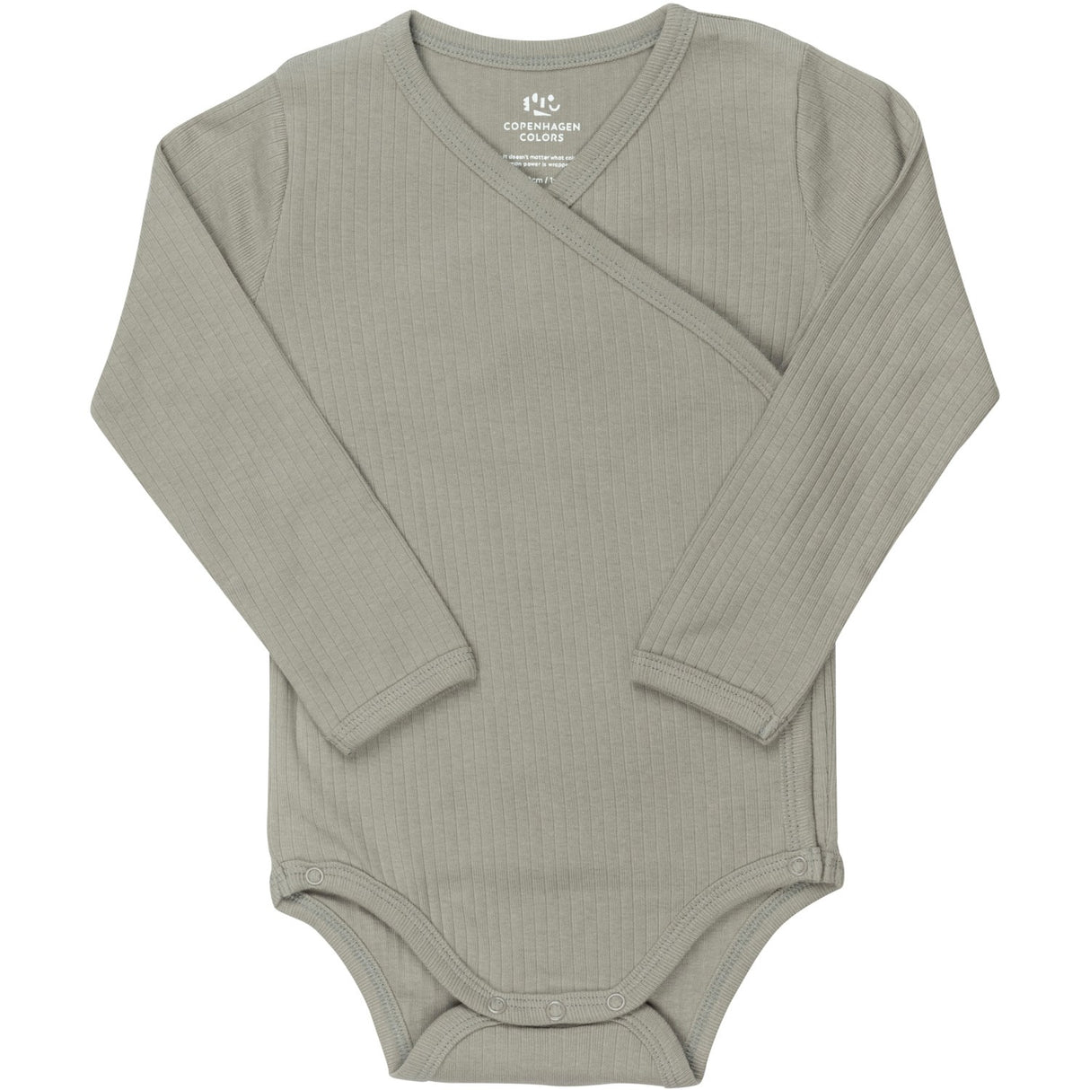 COPENHAGEN COLORS Lt. Grey Baby Rib Jersey Body Crossover W. Longsleeve