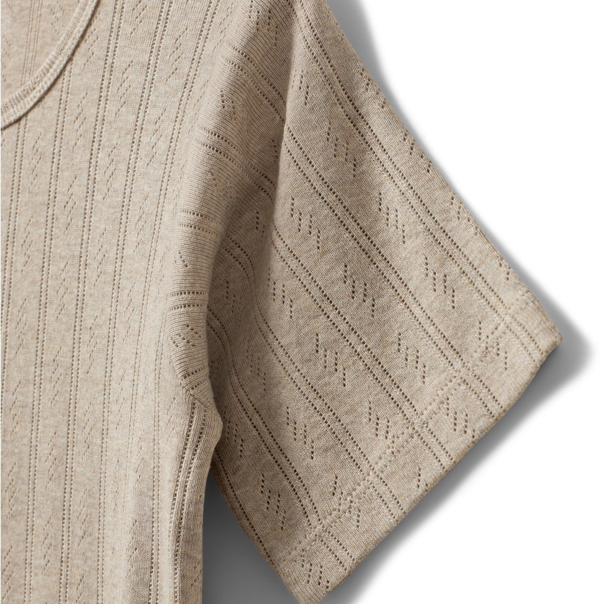 Sofie Schnoor Beige Pipersy Pointelle T-Skjorta